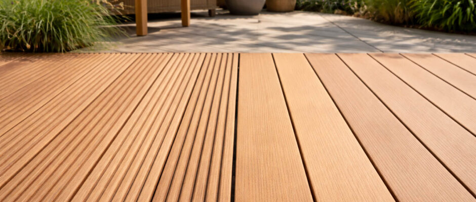 Comparaison de lames de terrasse rainurées et lisses
