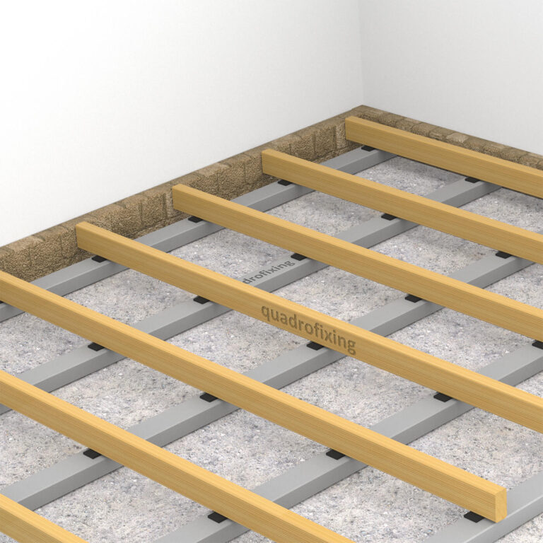 Lambourdes en bois formant la structure d’une terrasse